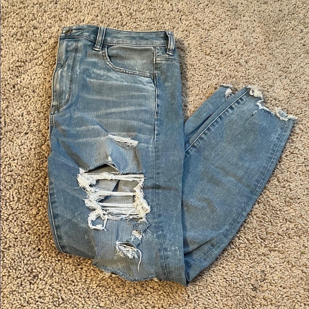 American eagle highest rise ripped jegging